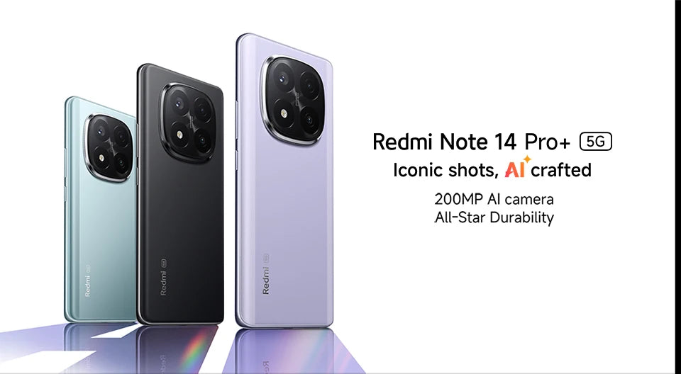 Xiaomi Redmi Note 14 Pro Plus 5G Smartphone Global Version Snapdragon 7s Gen 3 200MP OIS Camera 6.67" AMOLED Display 120W Charge