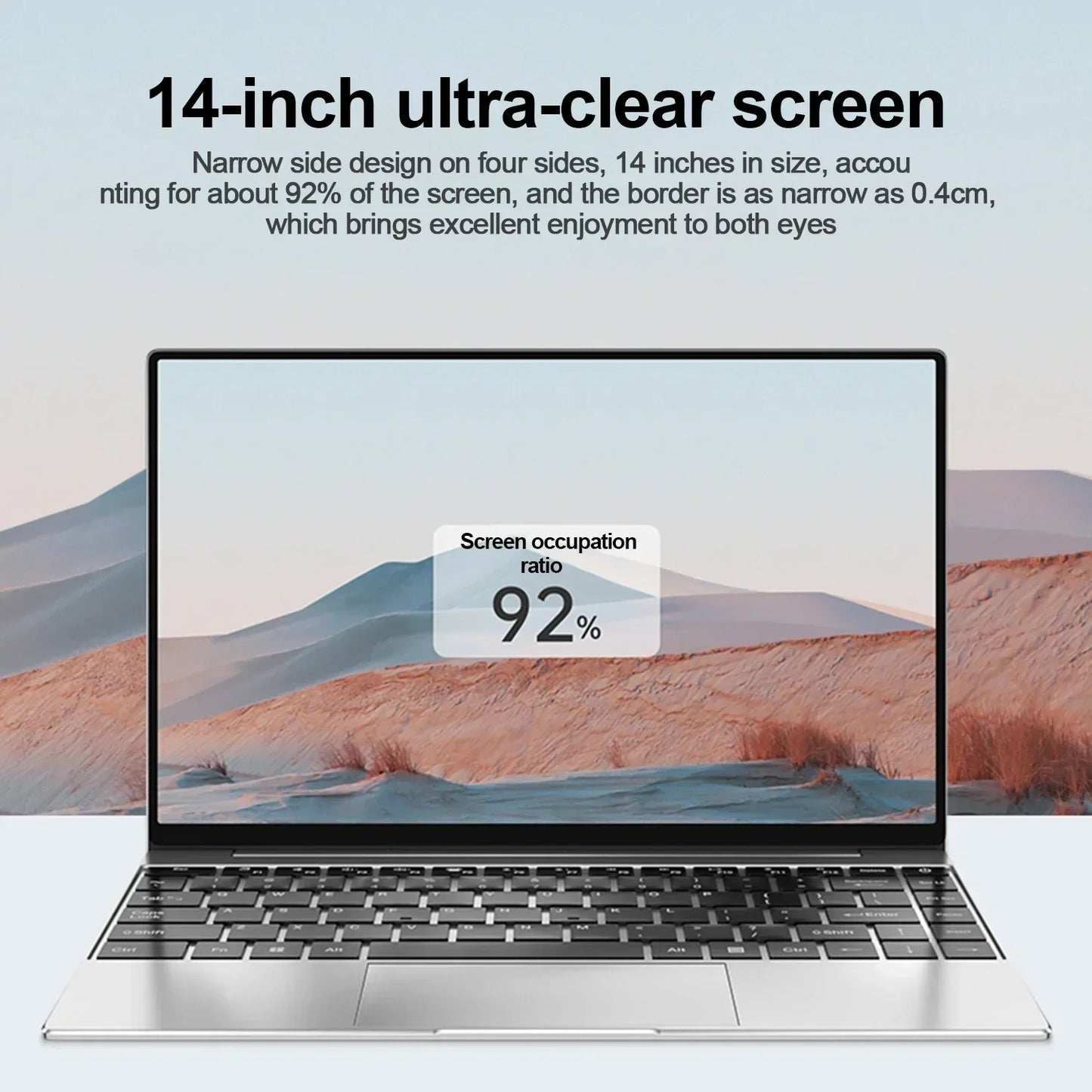14.1" Ultra Slim Laptop 16GB RAM 2TB SSD Intel N3700 Notebook Gamer 1920*1080 Display Office Study Computer PC Windows 11 Pro