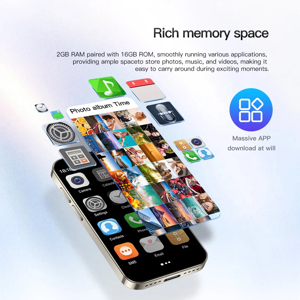 NEW SERVO 16SE Mini 3G Cute Smart Phone Android System 2 SIM Cards 3.0 inch Display Facial Unlock 2GB 16GB Small Card Smartphone