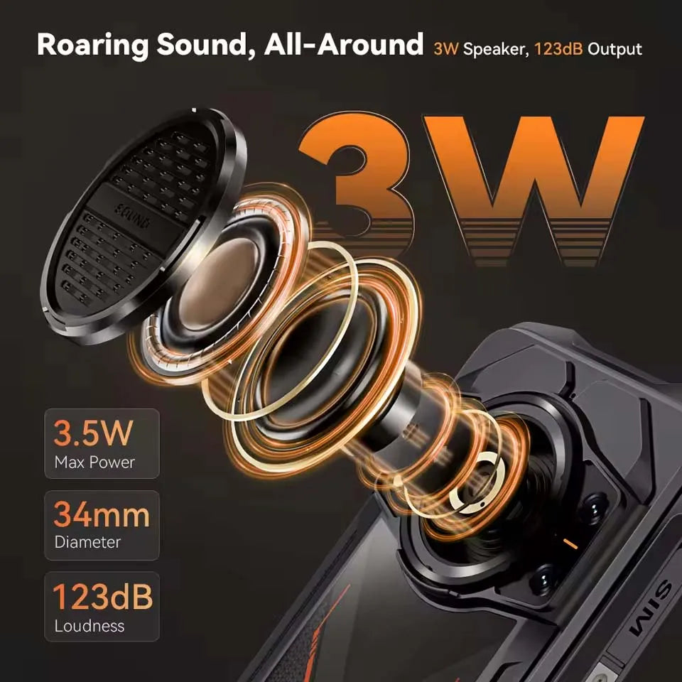 Cubot KingKong Power 3,24 Гб+256 Гб,4G Rugged,10200 мАч,120Hz Screen,100MP Camera,NFC,Android 14,33W глобальная версия