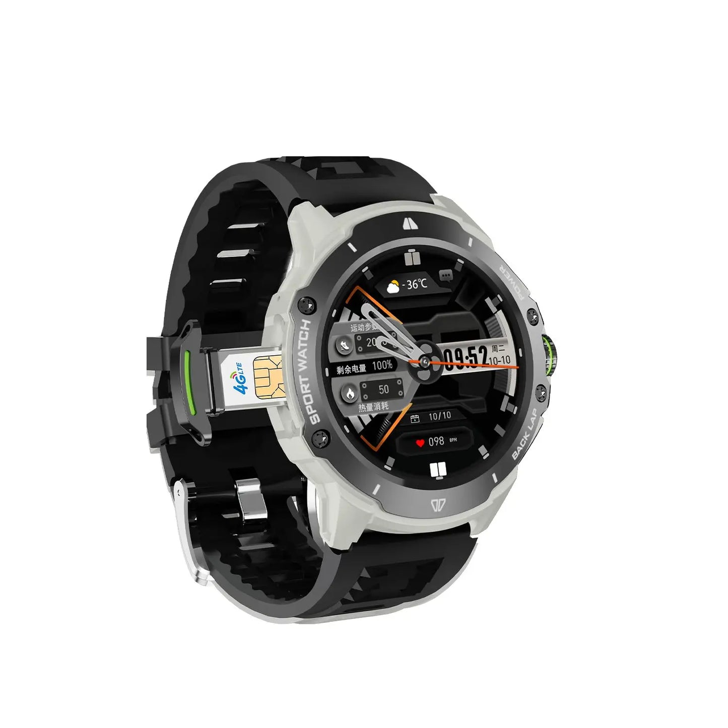 8+128GB Smart Watch 4G Network SIM Card 1.43''AMOLED 200W Camera with GPS Wifi Google Play 466*466 Screen Android for Men Women