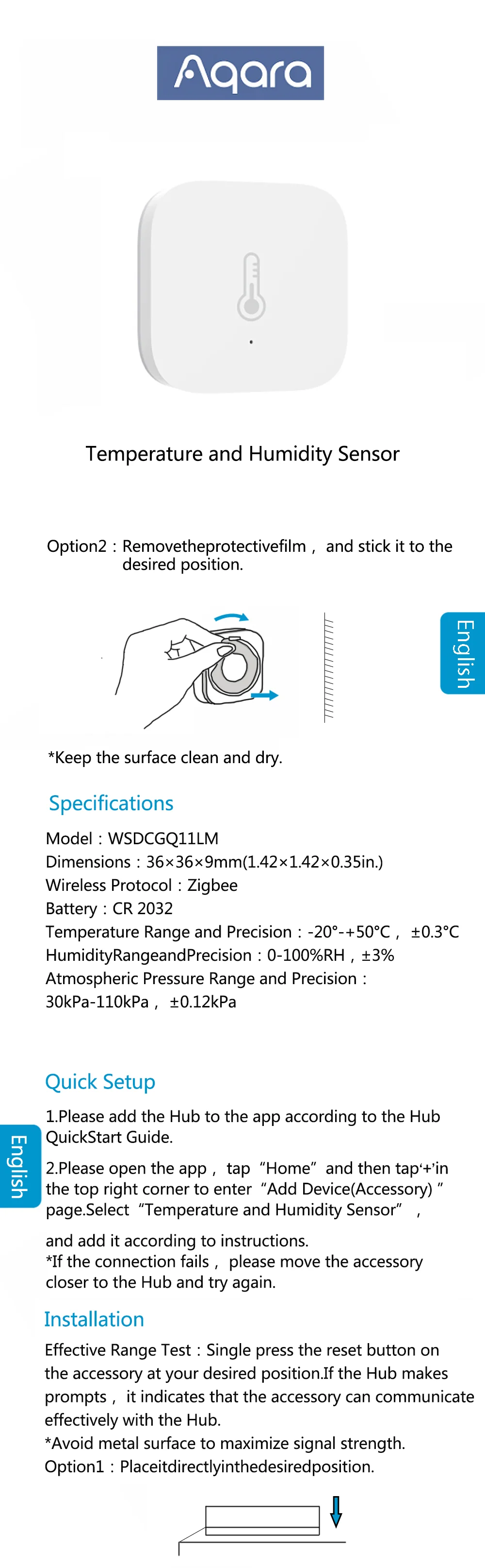 Aqara Temperature Sensor Smart Air Pressure Humidity Environment Sensor Zigbee Smart Remote Control For Mijia Home Homekit