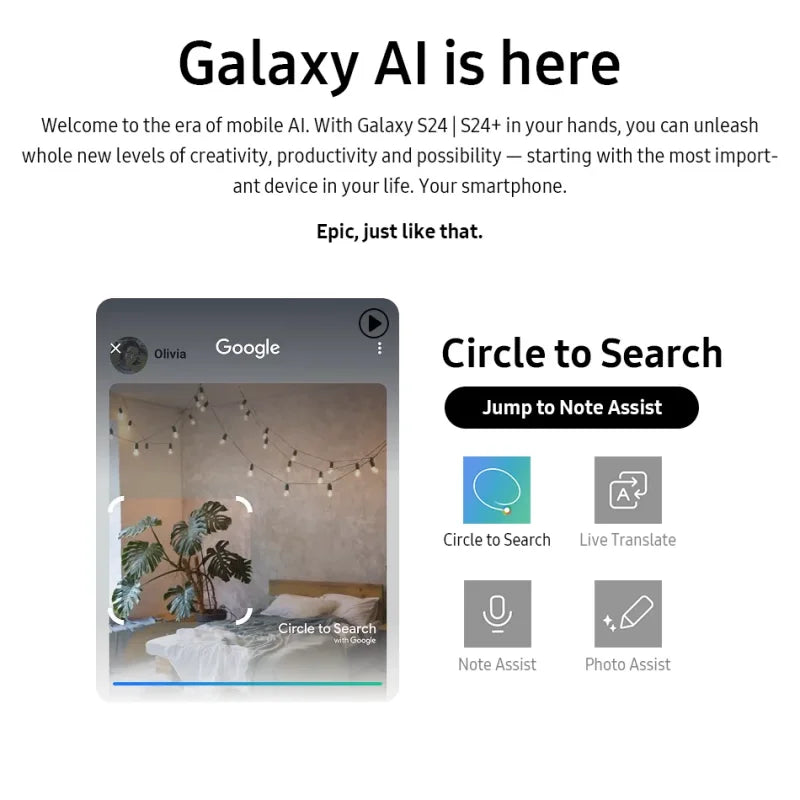 Samsung Galaxy S24 Plus S24+ 5G S926B Global Version 6.7" Dynamic LTPO AMOLED ROM 256/512GB RAM 12GB NFC Original AI Cell Phone