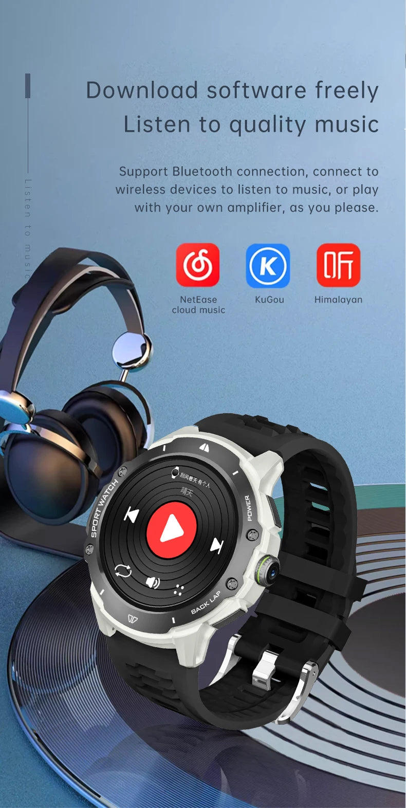 8+128GB Smart Watch 4G Network SIM Card 1.43''AMOLED 200W Camera with GPS Wifi Google Play 466*466 Screen Android for Men Women