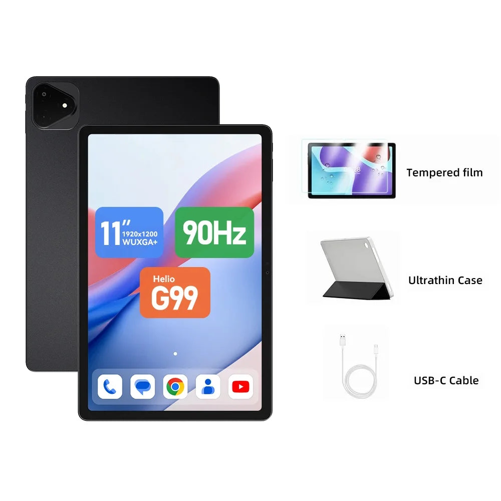 Alldocube iplay 60 pro 11 inch Tablet 6GB+6GB RAM 128GB ROM Android 14 Helio G99 4G LTE+Wi-Fi 90Hz Display 4 Speakers