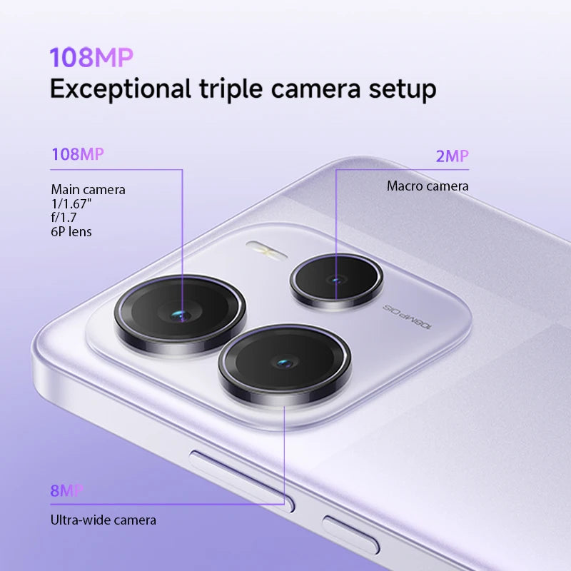 Redmi Note 14 5G Xiaomi Global Version MediaTek Dimensity 7025 Ultra 108MP Camera 45W Turbo Charging 5110mAh Battery Smartphone