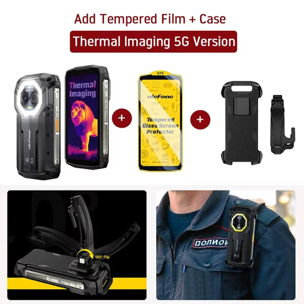 Ulefone Armor Mini 20T Pro 5G Rugged Thermal lmaging By FLIR® 16GB+256GB 4.7" Display LED Light Android 14 6200mAh 33W Global