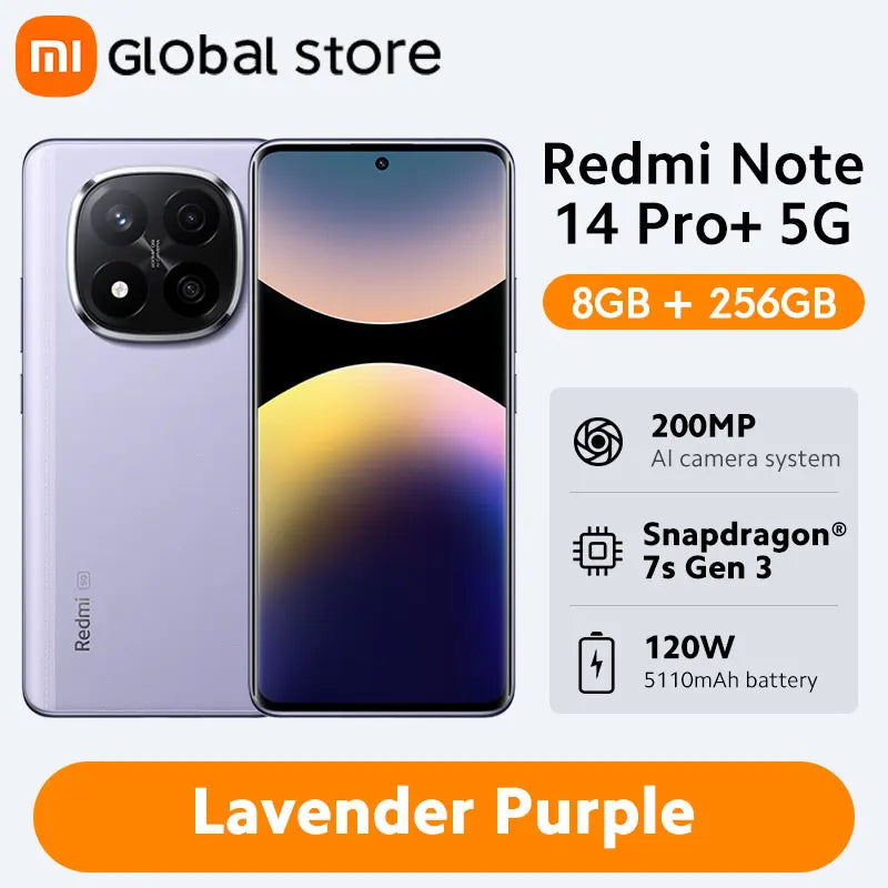Xiaomi Redmi Note 14 Pro Plus 5G Smartphone Global Version Snapdragon 7s Gen 3 200MP OIS Camera 6.67" AMOLED Display 120W Charge