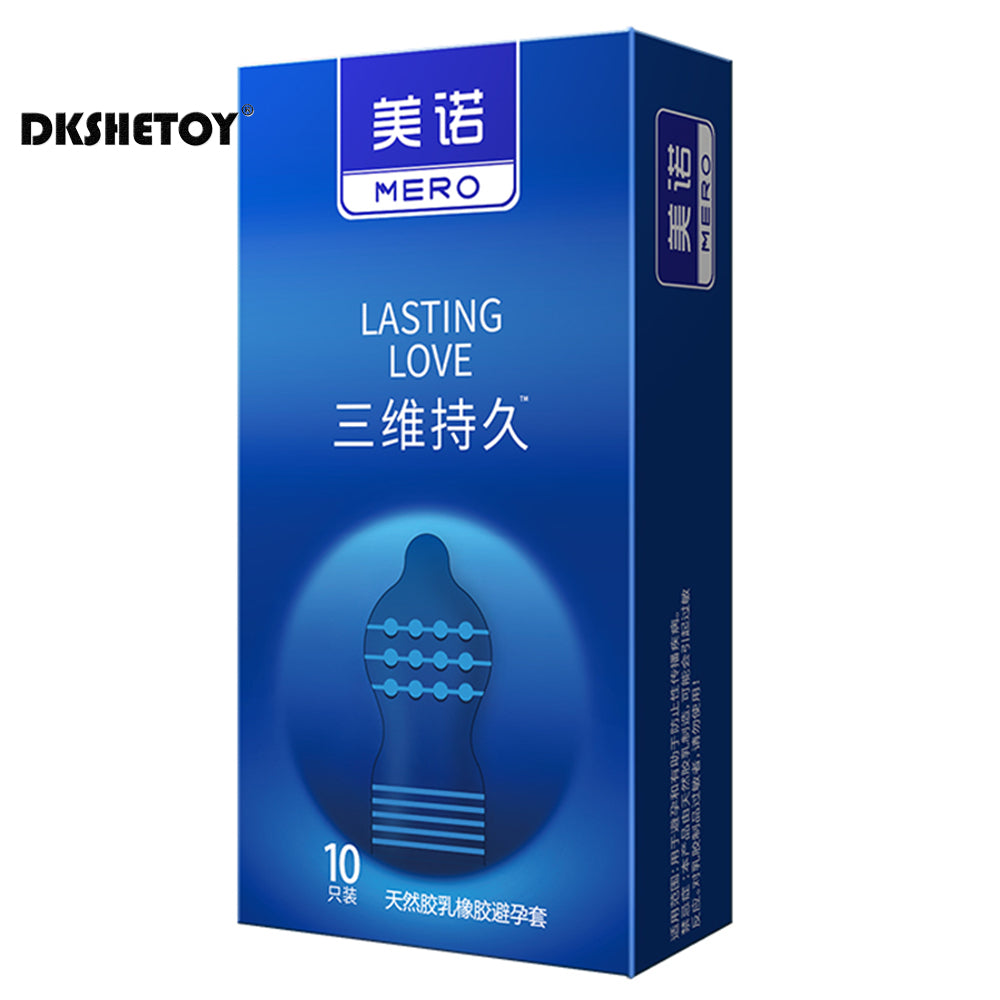 Sensitive Condoms For Men Ultra Thin Latex Rubber Penis Sleeve Romantic Screw Thread Ribs Dot Condom For Adult Men 18