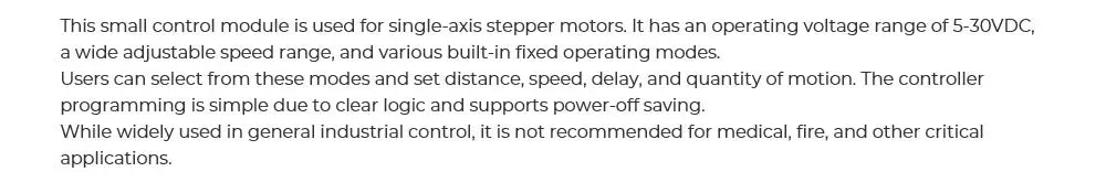 STEPPERONLINE Stepper Motor Driver Controller 5-30VDC Forward Reverse Pulse Mode for Single Axis Nema 17 23 Motor
