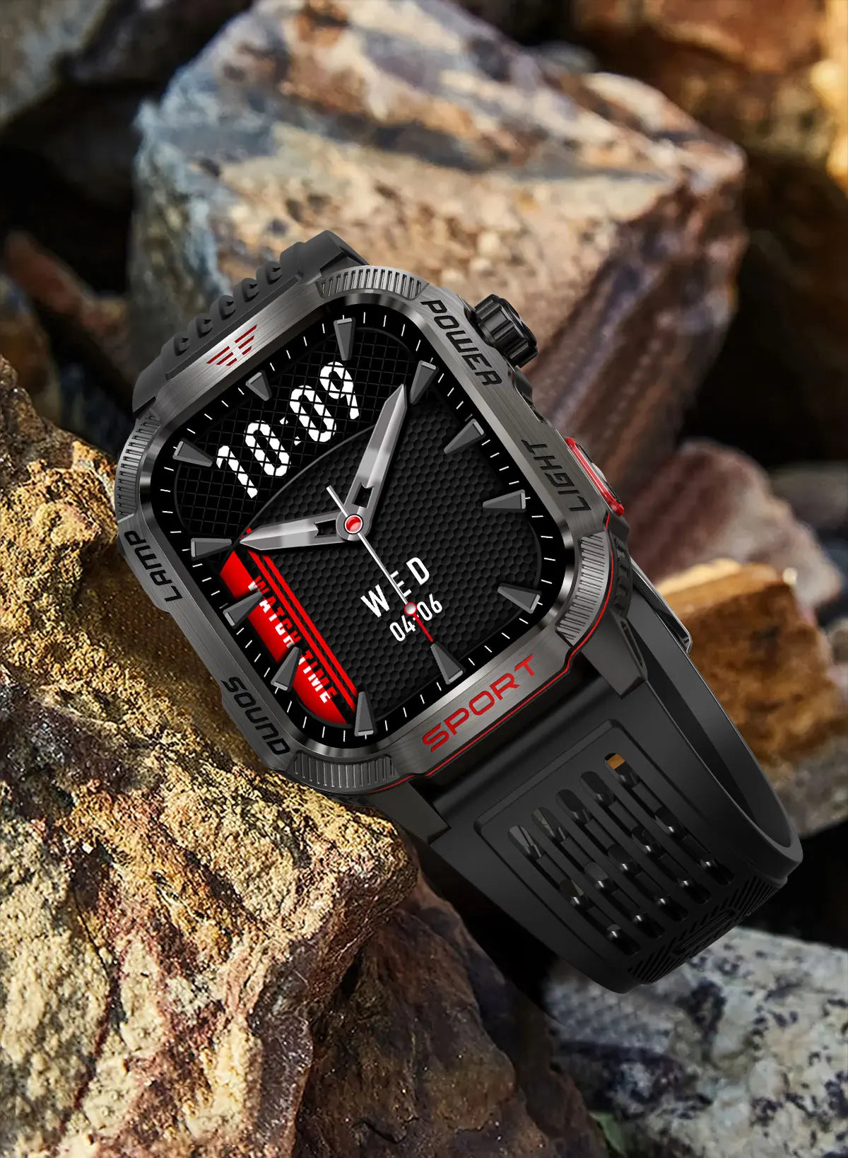 New Military Sports Smartwatch Men Flashlight Compass Altitude Pressure Fitness Waterproof Bluetooth Talk Check Bill Smartwatch