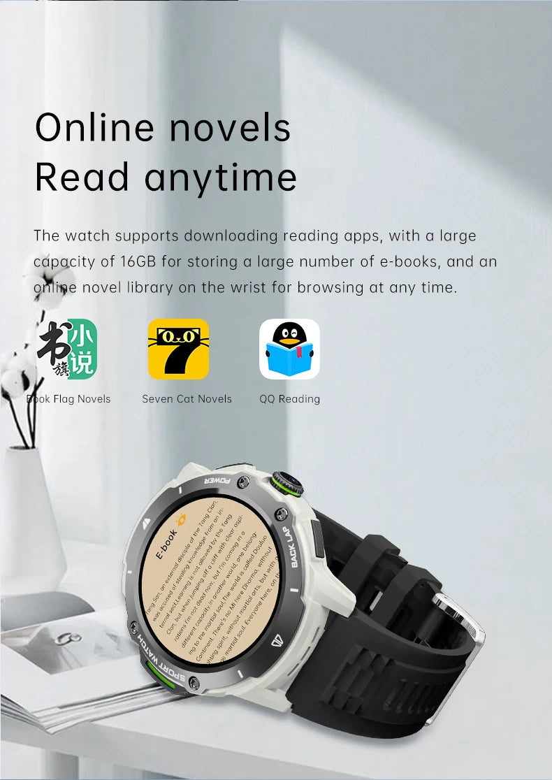 8+128GB Smart Watch 4G Network SIM Card 1.43''AMOLED 200W Camera with GPS Wifi Google Play 466*466 Screen Android for Men Women