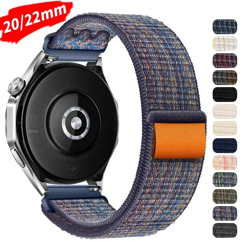 Nylon Loop Strap for Samsung Watch 6/5/5Pro 4/6 Classic Huawei Watch 4/3/GT3 20mm 22mm Bracelet Wristband Amazfit GTS/GTR 4 3