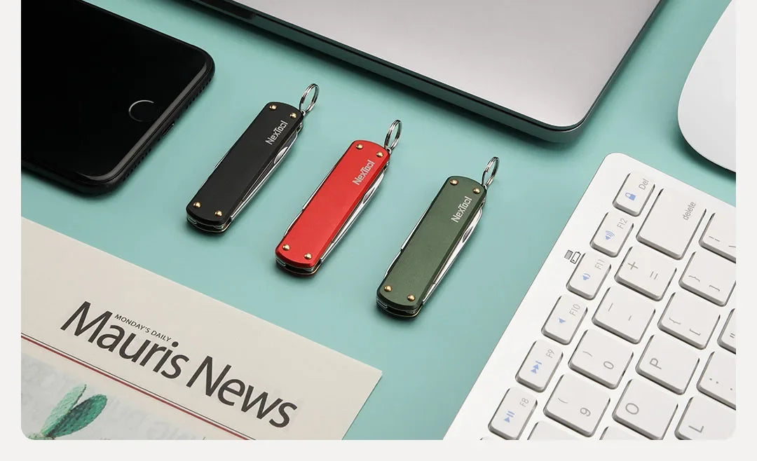 Youpin NexTool Multi Functional Knife, Small File, Slotted Screwdriver, Scissors 4in1 Mini High Quality Portable Tool Key Chain