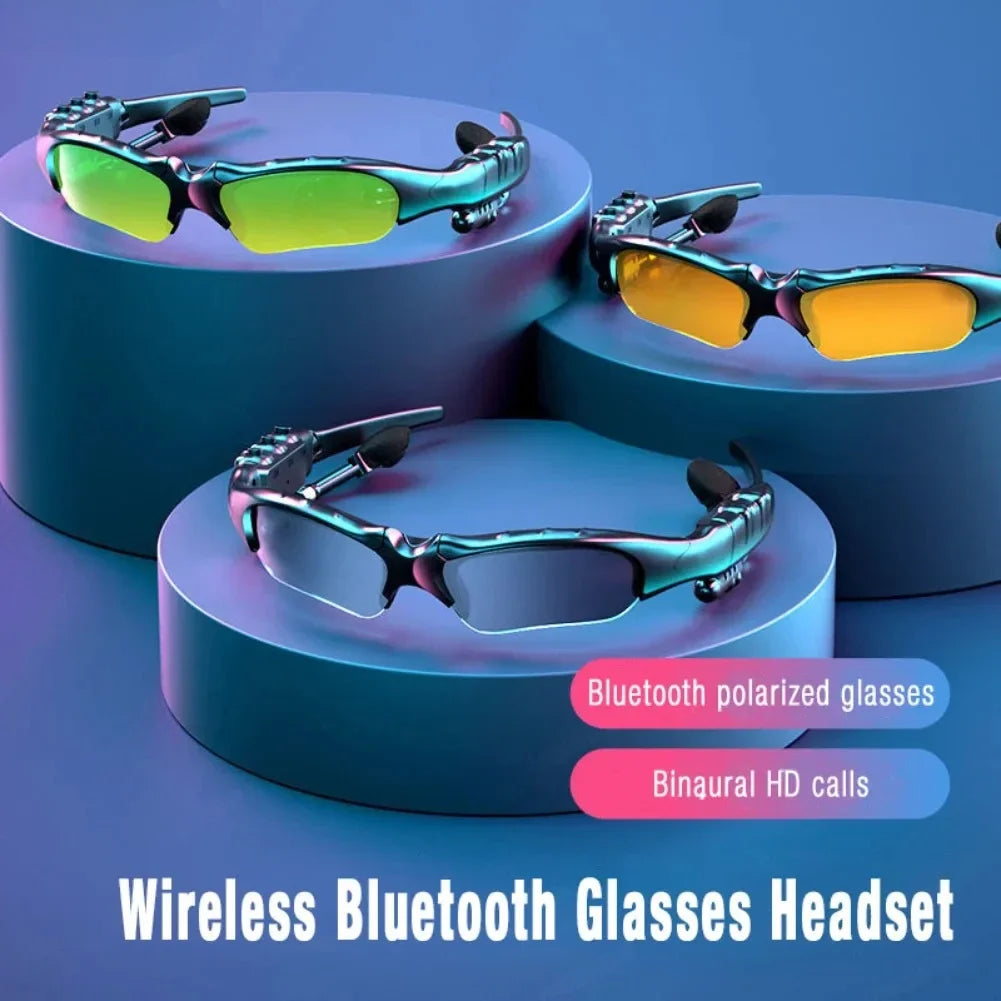 5.0 Stereo Earphones Wireless Headset with Mic Smart Glasses Sunglasses for Driving Cycling Sports Noise Reduction Headphones