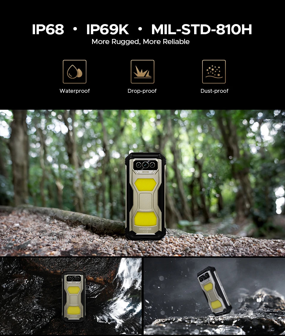 Global Version DOOGEE V Max S 5G Rugged Phone 24GB(8+16) 256GB 6.58" 120Hz 22000mAh Battery 108MP Camera Dual Camping Lights