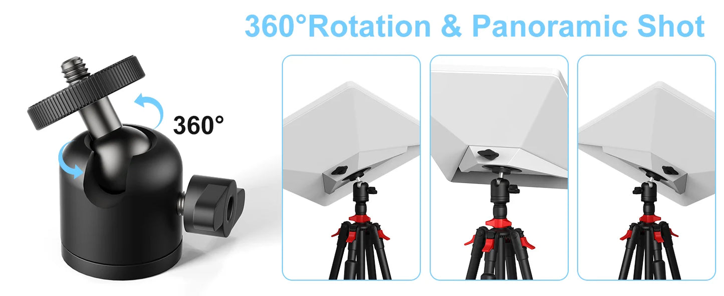 Starlink Mini Tripod Adapter with Ball Head - Aluminum Alloy Adapter Compatible with Starlink Mini 1/4"-20 and 3/8"-16 Adapters
