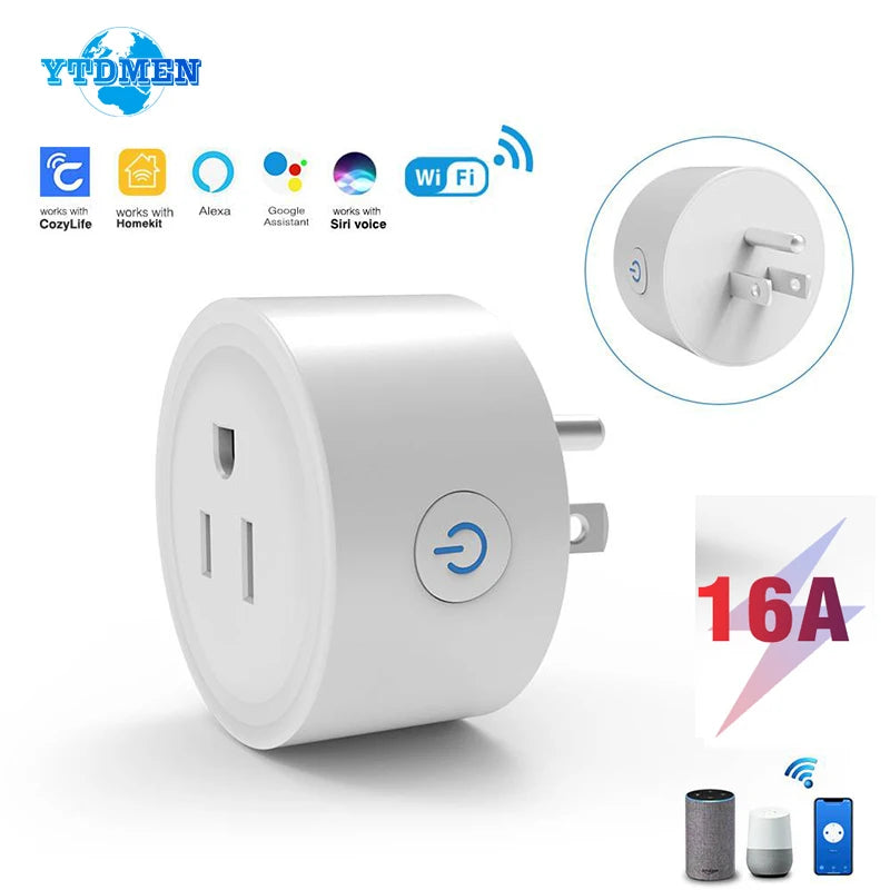 Tuya WIFI Smart Socket US Plug 10A 16A wifi Outlet 220V Power Socket Remote Control Works With Alexa Google Home Appliances 110V