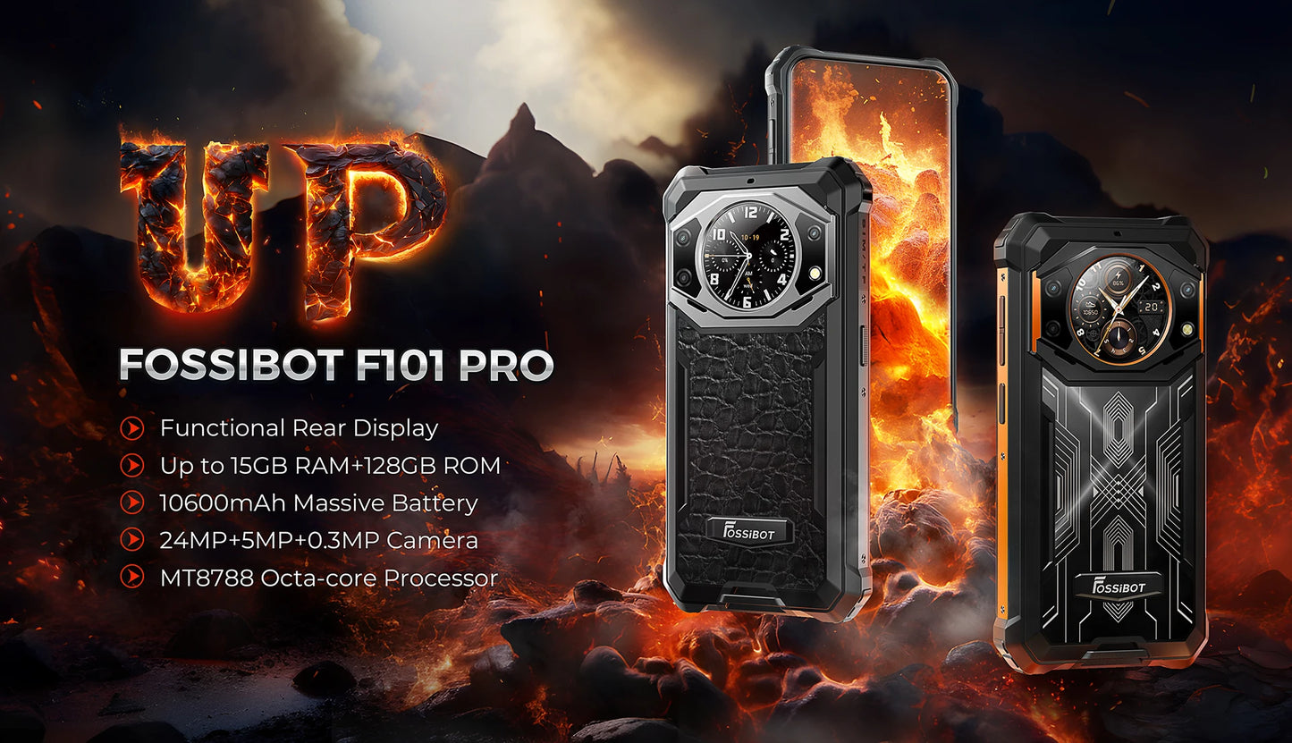 FOSSiBOT F101 PRO Smartphone 8GB 128GB 18W Fast Charge Mobile Phone 8GB 128GB 10600mAh Battery Android 13 Cellphone NFC