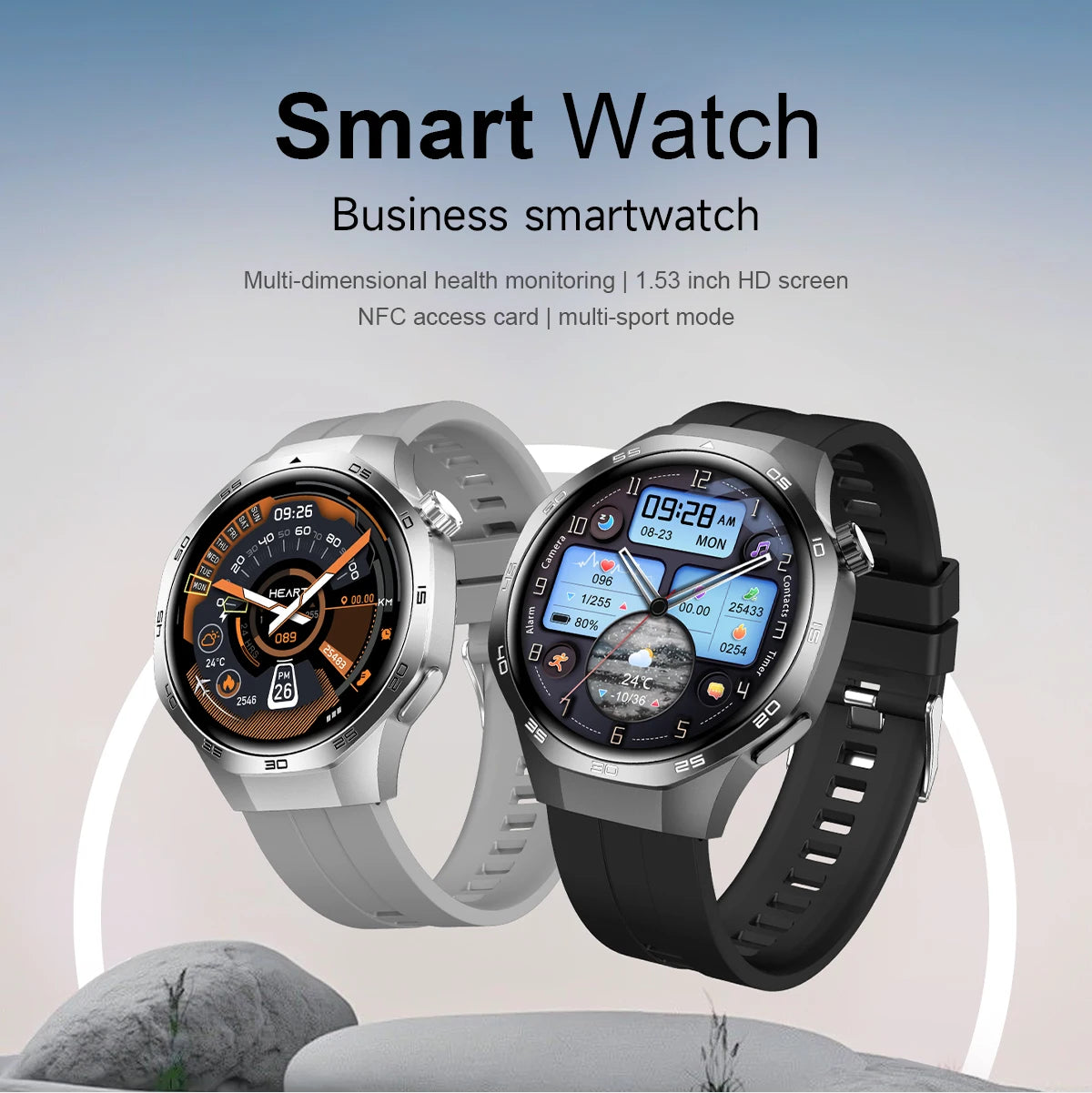 New Smartwatch For Huawei GT5 Men Outdoor Sports Compass Bluetooth Talk NFC Heart Rate GPS Track Weather Waterproof Smart watch