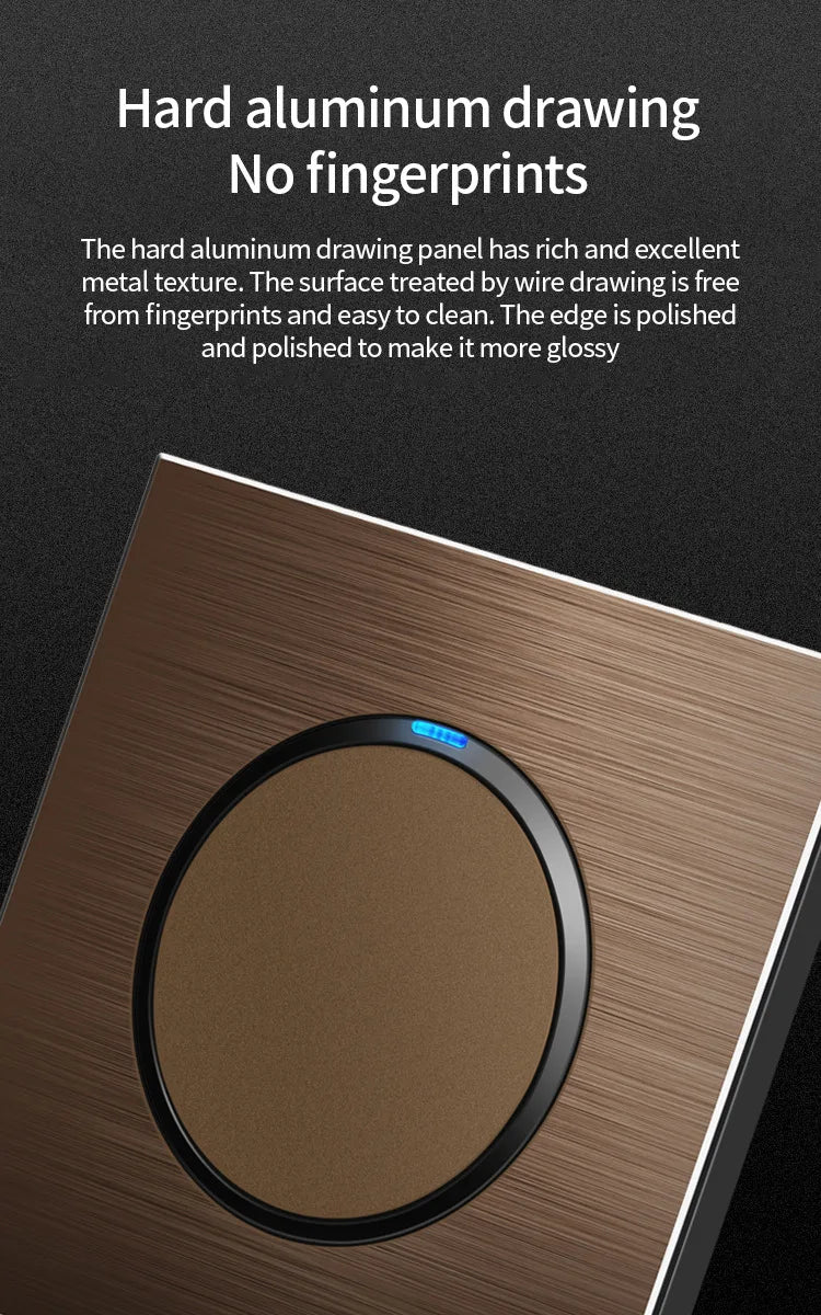 High quality coffee color universal Retro Eu FR 220V wall light switch,Reset button switch electrical socket with LED indicator