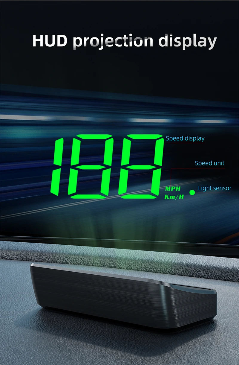 Xiaomi New Car Speedometer HUD Head Up Display Digital Speed Mete GPS Compass Multifunctional Automatic Car Windshield Projector