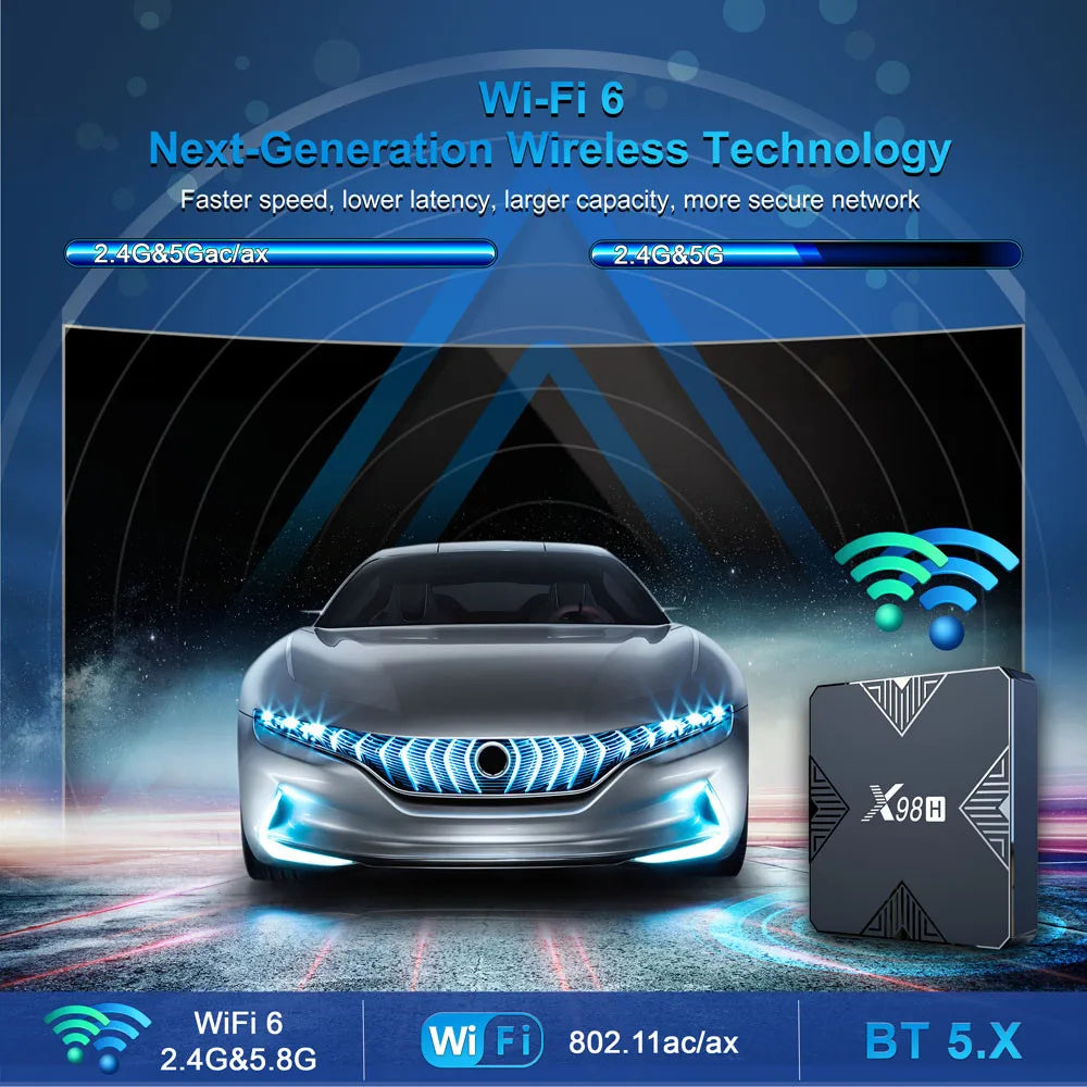 X98H Smart TV BOX Android 12 Allwinner H618 Wifi 6 BT5.0 4K 4G32G Media Player 2.4G 5G Wifi Set Top Box 2G16G PK X96Q