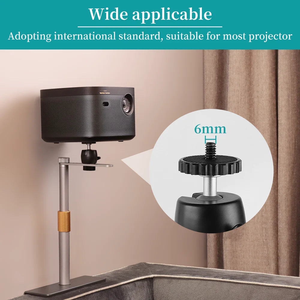 Multifunctional Projector Stand for Bedside Desktop Sofa Bed 360° Rotation Adjustable Thick Metal Base Projector Support Bracket