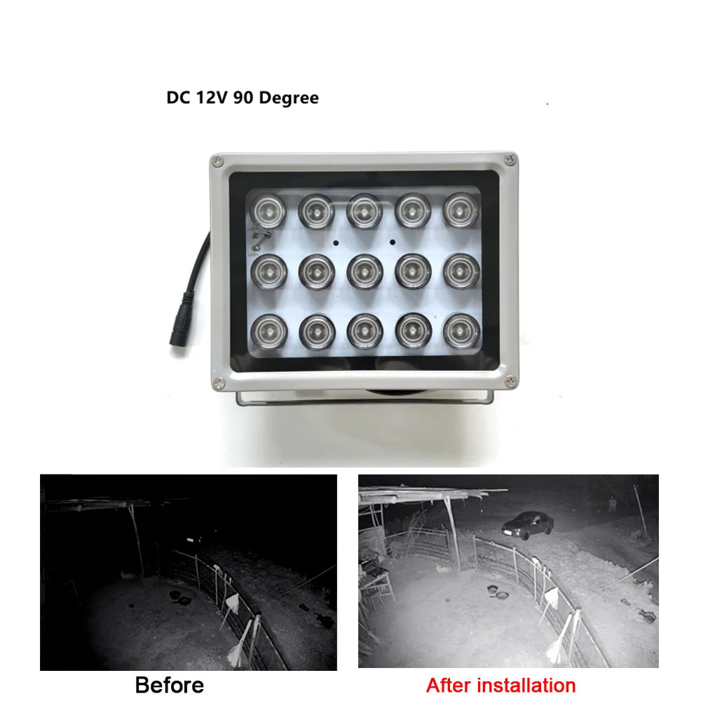 DC 12V IR distance 15 Leds IR Illuminators Infrared Light LED CCTV Camera Night-vision IR Fill Lamp for CCTV Security Camera