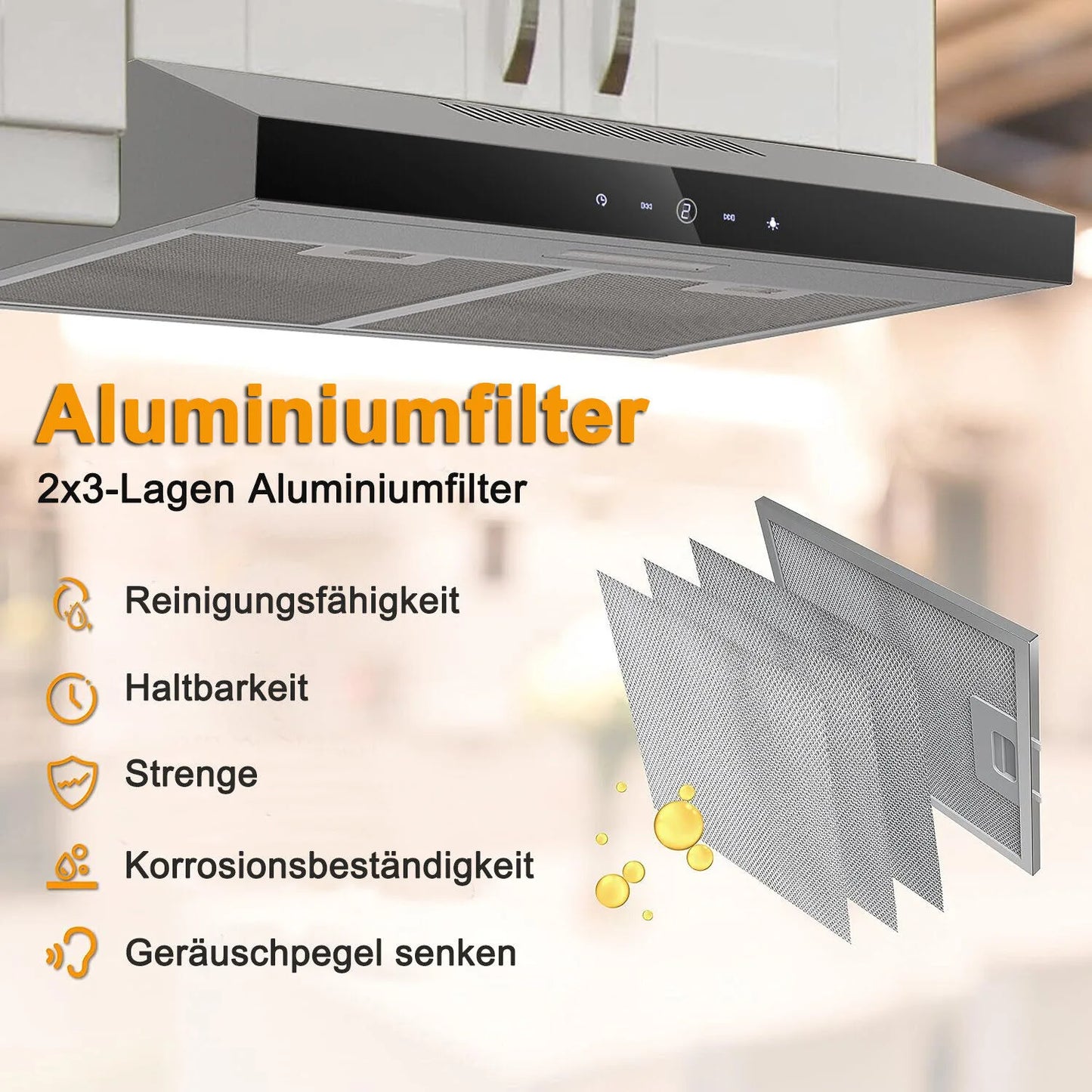 TopStrong 60cm Under-Cabinet Exhaust Air Recirculating LED Extractor Hood EUTF2360