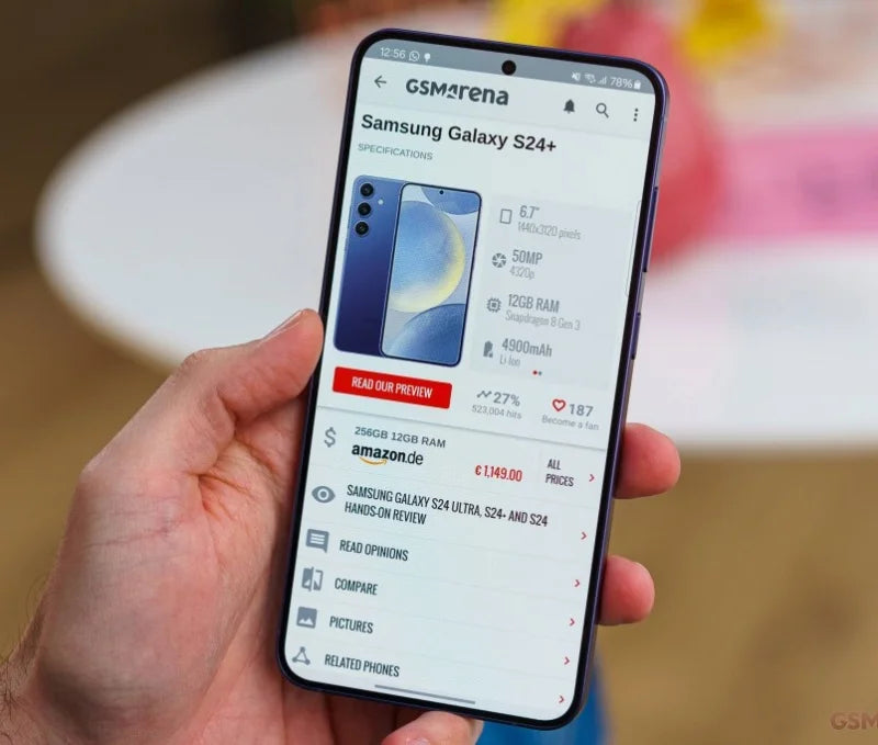 Samsung Galaxy S24 Plus S24+ 5G S926B Global Version 6.7" Dynamic LTPO AMOLED ROM 256/512GB RAM 12GB NFC Original AI Cell Phone