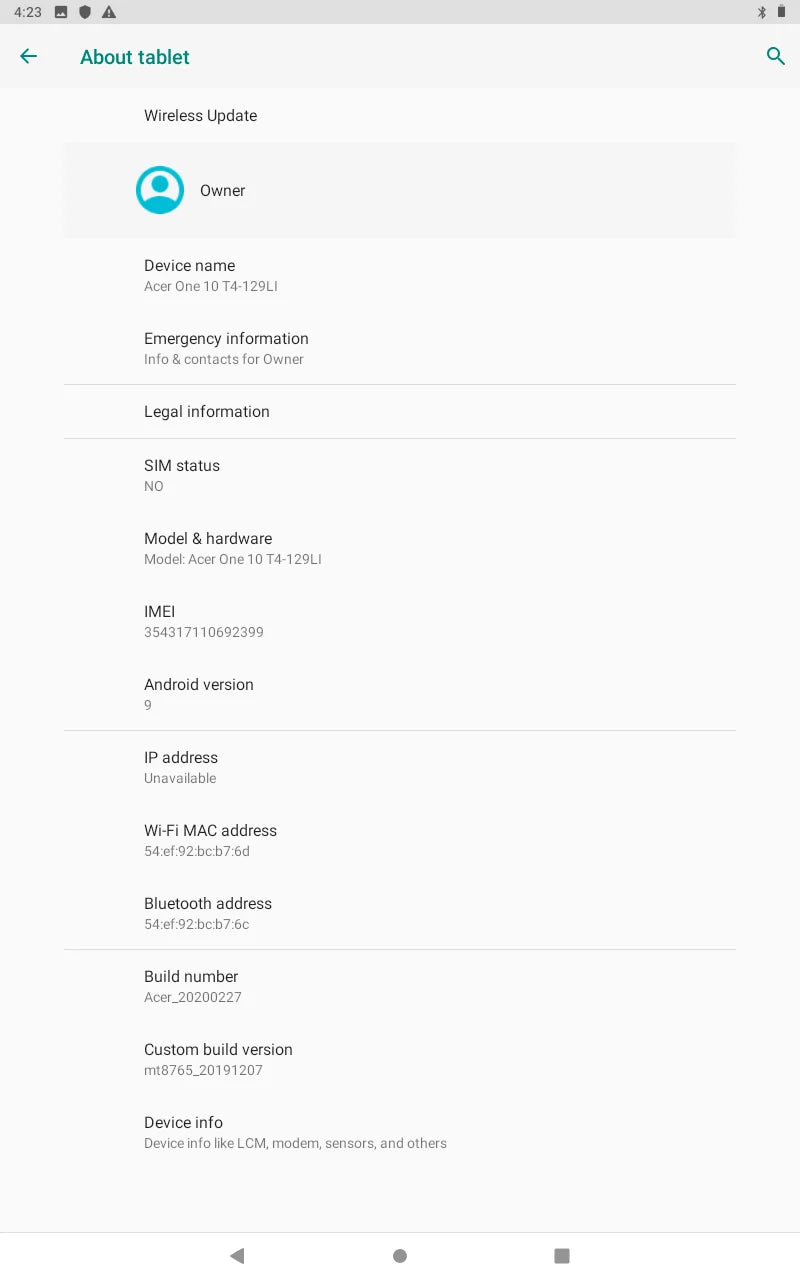 4G LTE T4 Android 9.0 Tablets 10.1 INCH 3GB RAM 32GB ROM GSM 64-bit MTK8765 Quad-Core CPU 1280 x 800 IPS 5000mAh