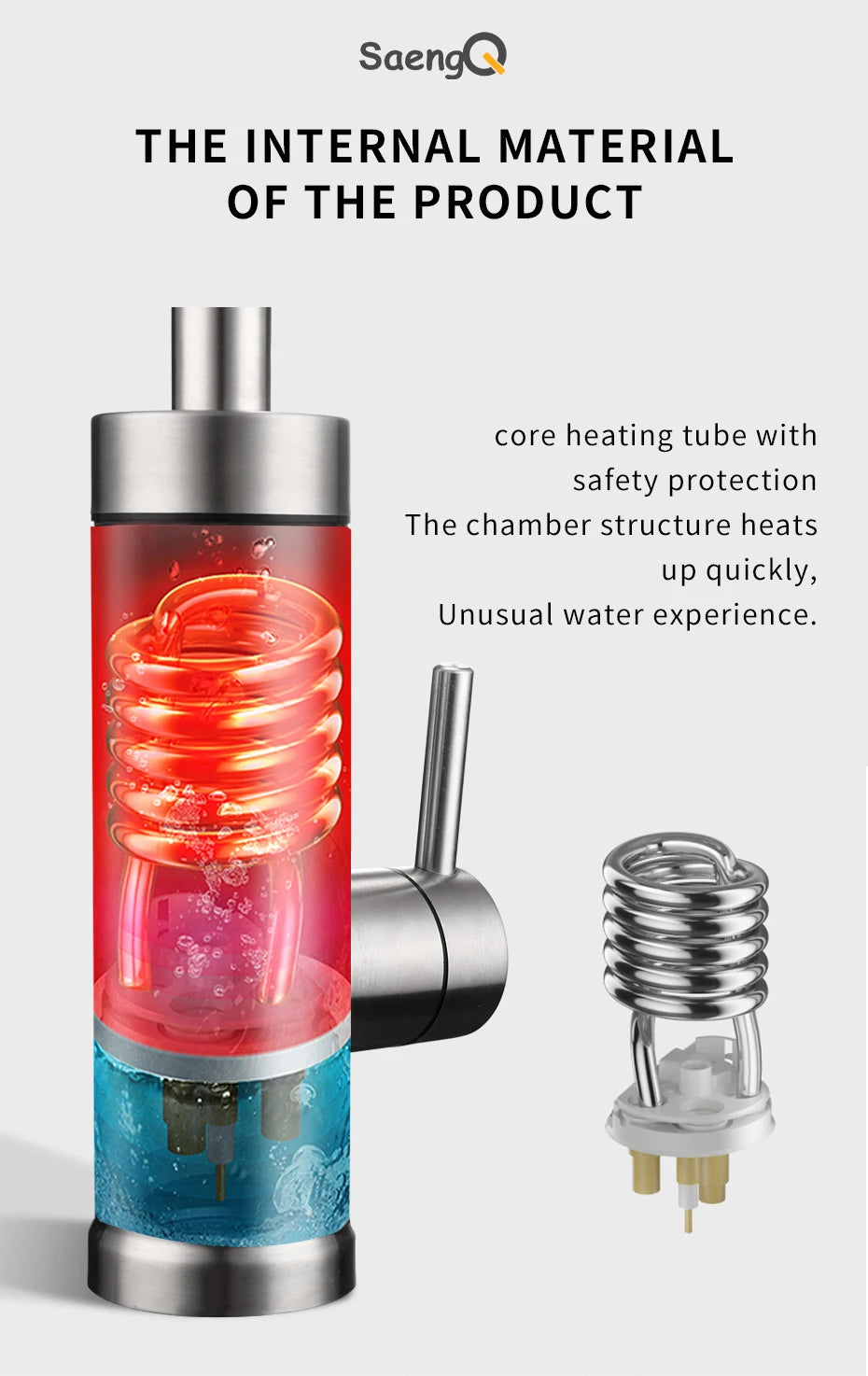 saengQ Electric Water Faucet Instant Water Heater Kitchen Hot Faucet Heater 220V Heating Faucet Instantaneous Heaters