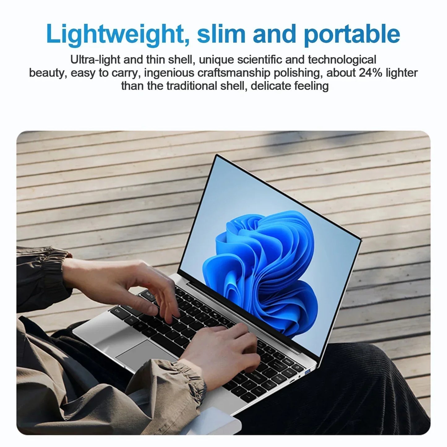 14.1" Ultra Slim Laptop 16GB RAM 2TB SSD Intel N3700 Notebook Gamer 1920*1080 Display Office Study Computer PC Windows 11 Pro