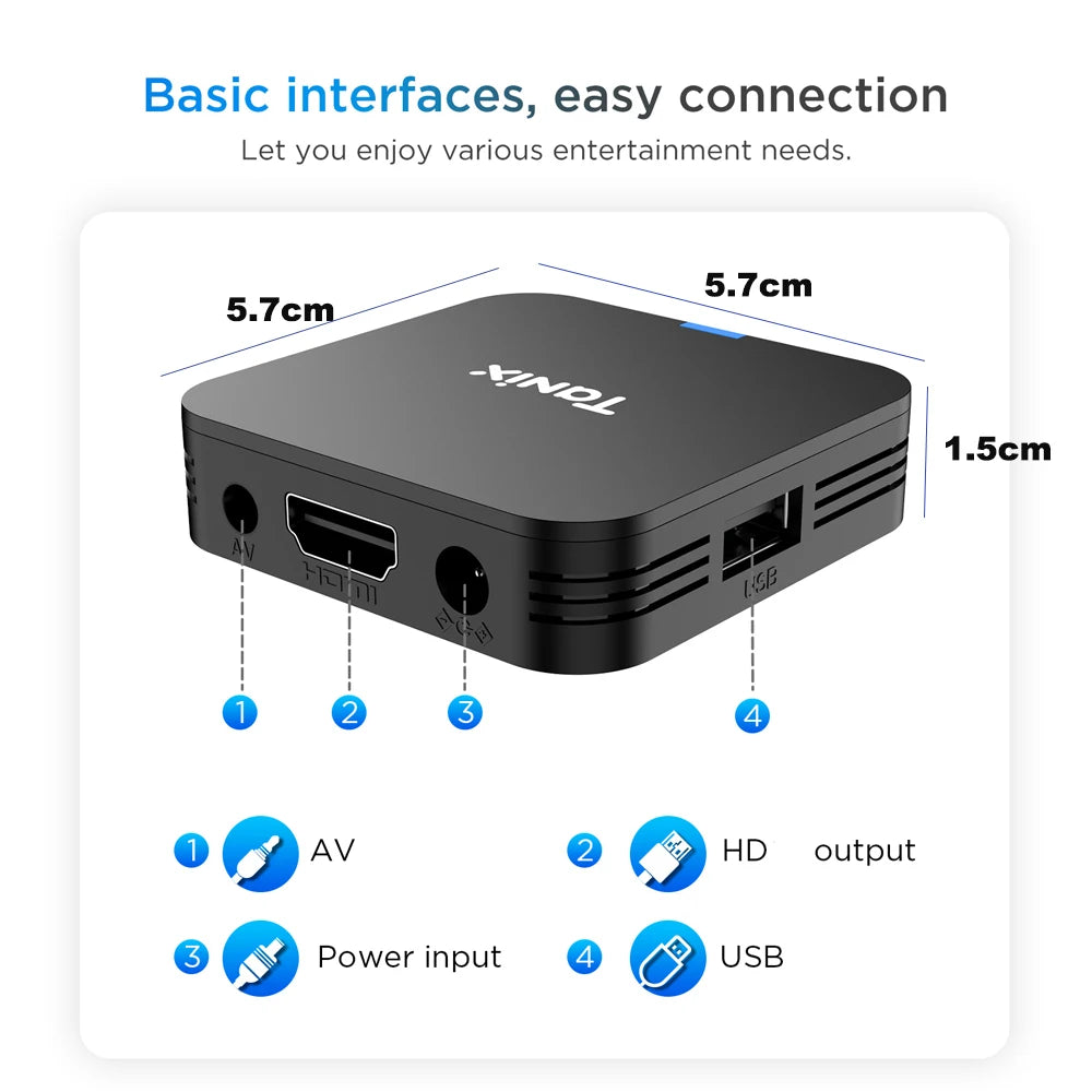 Tanix TX1 Android 10 TV Box 2.4G WIFI 4K 16GB 8GB Global Media Player