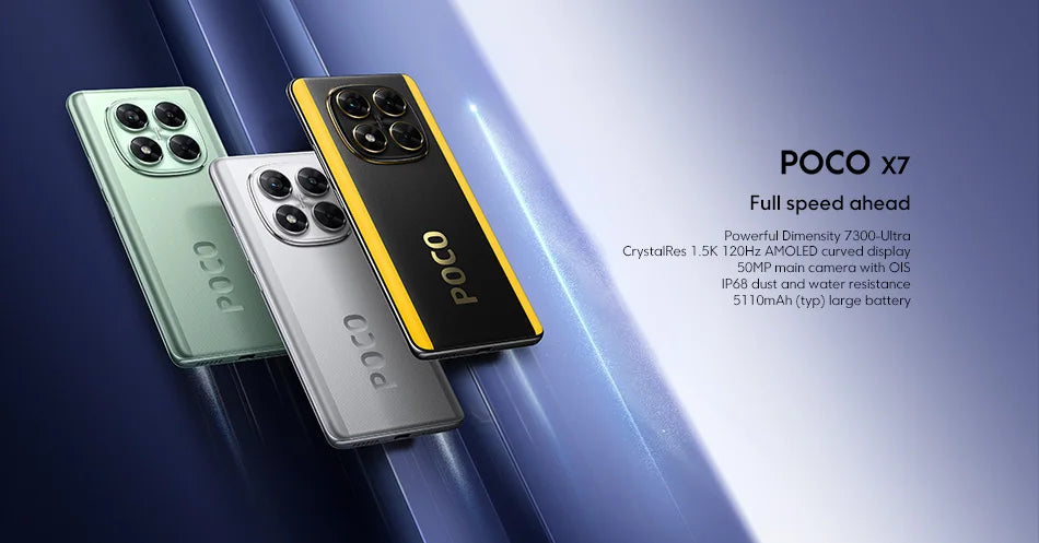 Global Version POCO X7 Smartphone 6.67" CrystalRes 1.5K FloW AMOLED Curved Display 50MP Main Camera 45W Turbo Charging NFC
