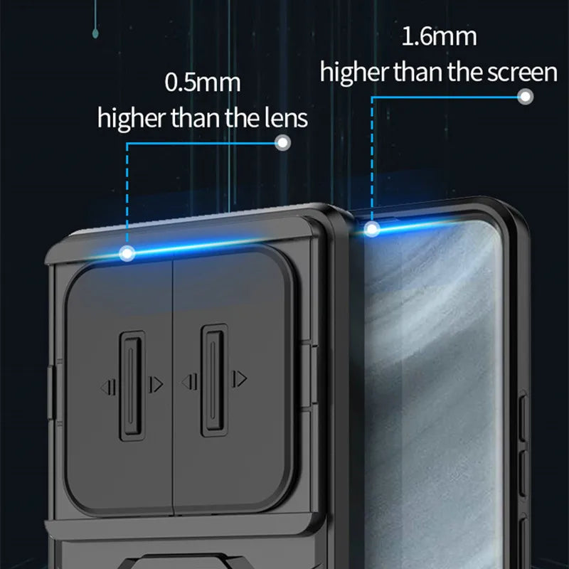 For Realme 12 Pro Plus Cover Realme 12 Pro+ Case 6.7 inch Lens Sliding Window Protector Armor Shockproof Holder Magnetic Bumper