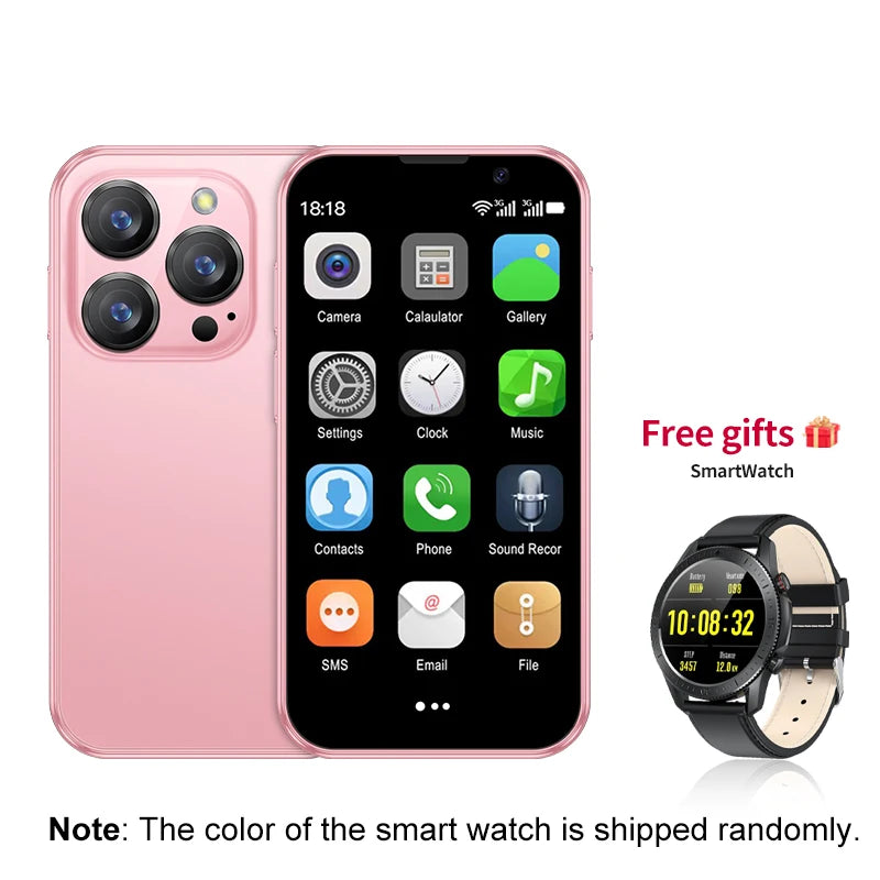 NEW SERVO 16SE Mini 3G Cute Smart Phone Android System 2 SIM Cards 3.0 inch Display Facial Unlock 2GB 16GB Small Card Smartphone