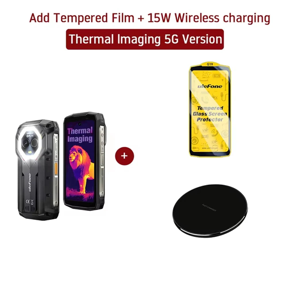 Ulefone Armor Mini 20T Pro 5G Rugged Thermal lmaging By FLIR® 16GB+256GB 4.7" Display LED Light Android 14 6200mAh 33W Global