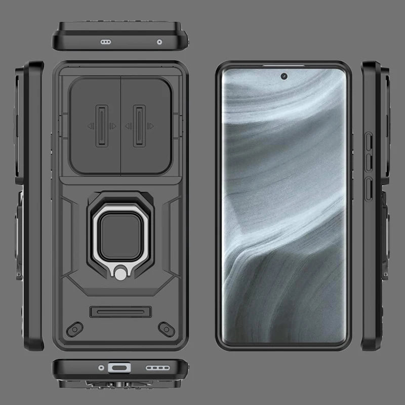 For Realme 12 Pro Plus Cover Realme 12 Pro+ Case 6.7 inch Lens Sliding Window Protector Armor Shockproof Holder Magnetic Bumper