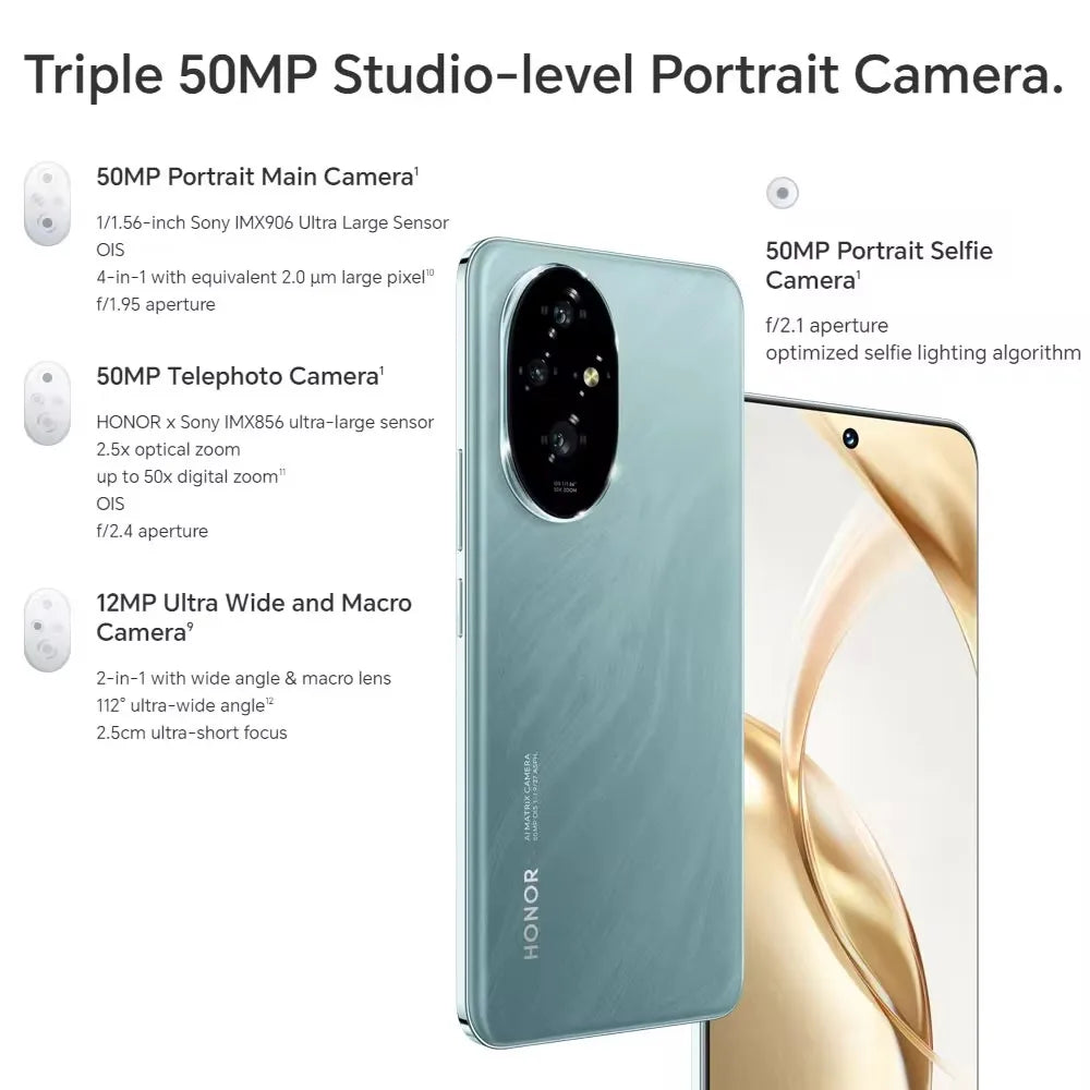 2024 Original HONOR 200 Global Version Snapdragon 7 Gen 3 5G Smartphone 6.7'' AMOLED Display Support HONOR 100W SuperCharge NFC