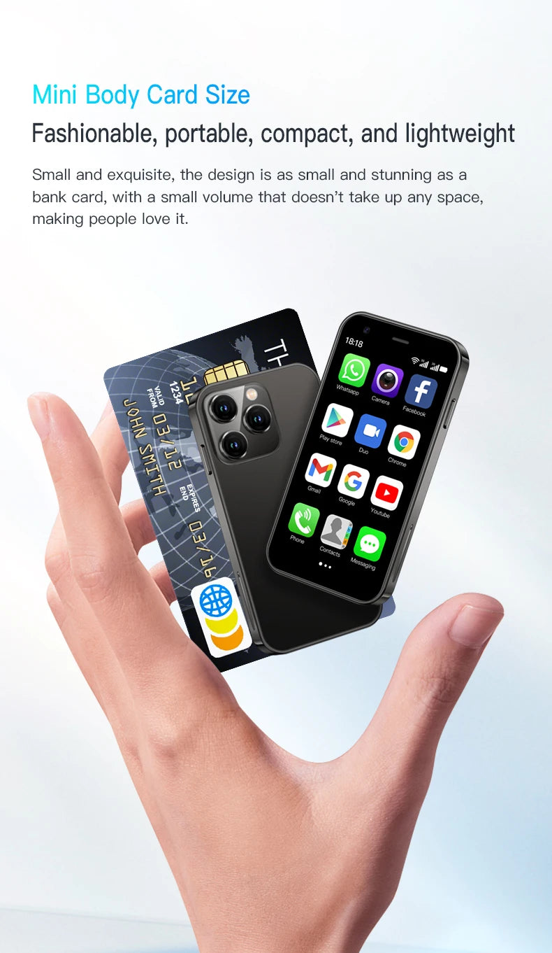 SERVO 15SE Small Smartphone 2 SIM WCDMA Android 8.1 RAM 2GB ROM 16GB GPS WIFI 3.0" Screen Mini Portable Mobile Phone Cheap Price
