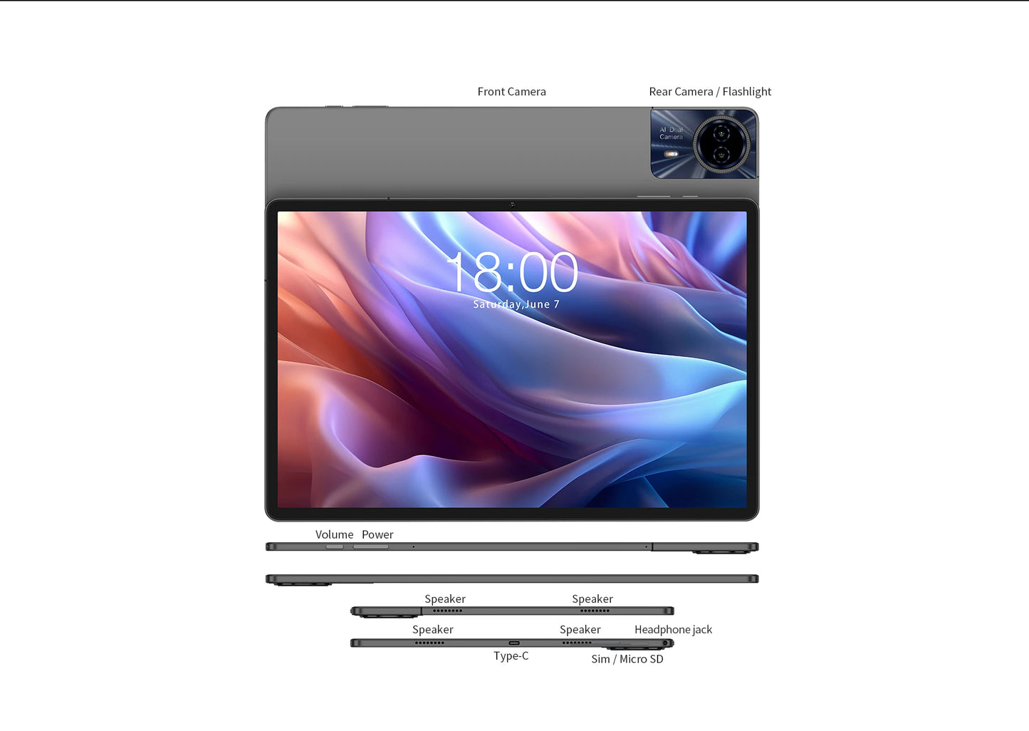 Teclast T65 Max 13 Inch Tablet Android 14 Mediatek Helio G99 (8Gb+12Gb Expansion) 20Gb Ram 256Gb Rom 10000Mah Battery Dual Sim 4g Lte 1920X1200 Gps Widevine L1 for Netflix