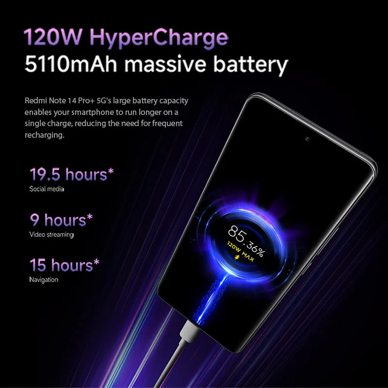 Xiaomi Redmi Note 14 Pro Plus 5G Smartphone Global Version Snapdragon 7s Gen 3 200MP OIS Camera 6.67" AMOLED Display 120W Charge