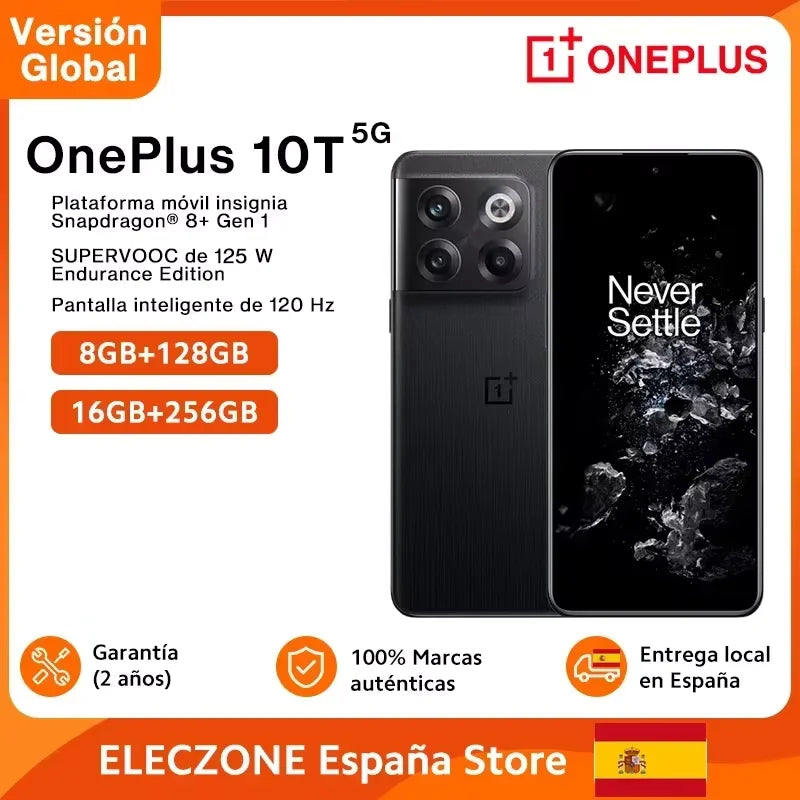 OnePlus 10T 10 T 5G Smartphone Global Version 8GB 128GB Snapdragon 8+ Gen 1 125W SUPERVOOC 4800mAh 120 Hz Fluid AMOLED Display