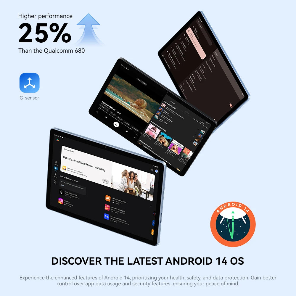 Alldocube iplay 60 pro 11 inch Tablet 6GB+6GB RAM 128GB ROM Android 14 Helio G99 4G LTE+Wi-Fi 90Hz Display 4 Speakers