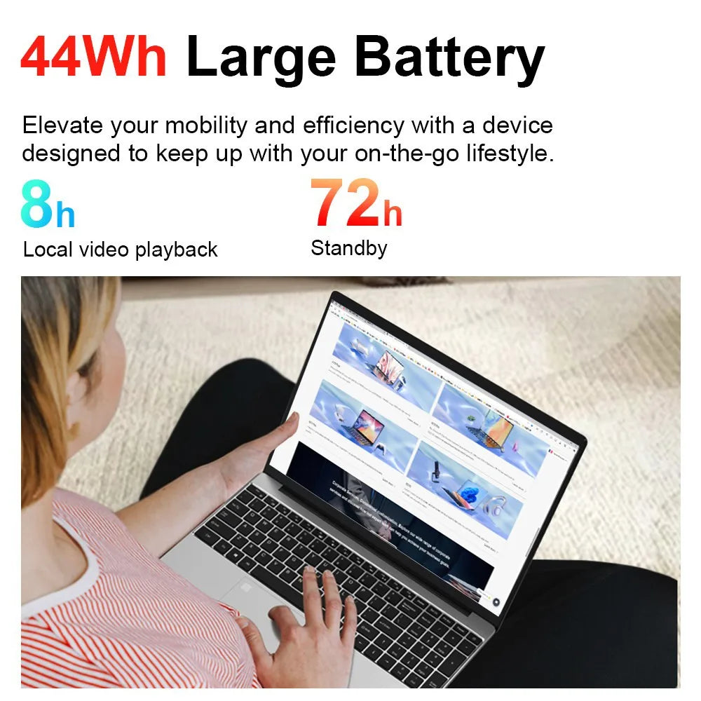 Ninkear N15 Air Laptop, 15.6'' 1920*1080 IPS Screen, Intel N95 4 Cores 3.4GHz, 16GB RAM 512GB SSD, Dual Band WiFi Bluetooth 4.2