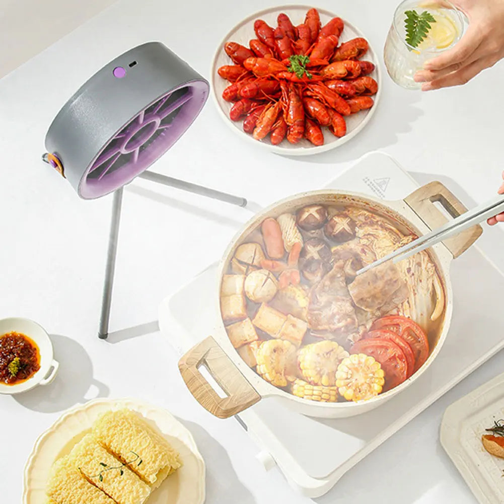 Portable Desktop Range Hoods Exhaust Fan Small Kitchen Hood Barbecue USB Supply Desktop Range Hoods with 3 Speed