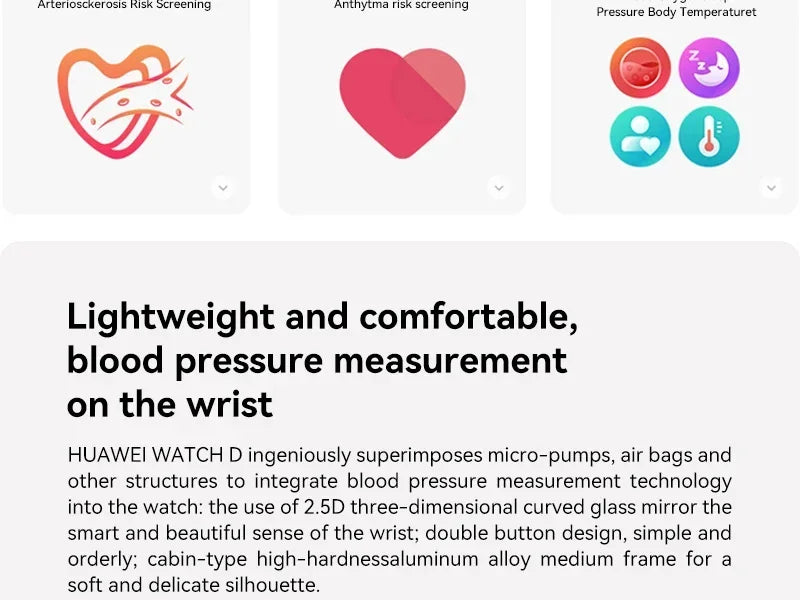 Authentic Huawei WATCH D Huawei wrist ECG blood pressure recorder smart watch blood pressure measurement ECG..