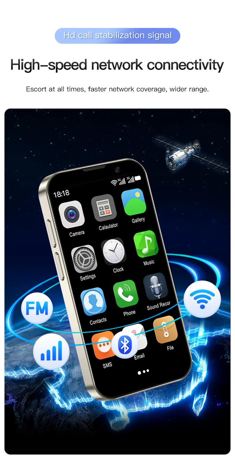 NEW SERVO 16SE Mini 3G Cute Smart Phone Android System 2 SIM Cards 3.0 inch Display Facial Unlock 2GB 16GB Small Card Smartphone